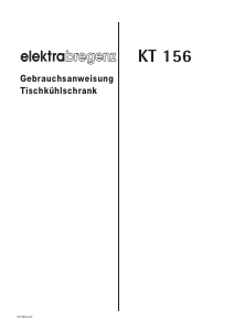 Bedienungsanleitung Elektra Bregenz KT 156 Kühlschrank