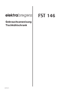 Bedienungsanleitung Elektra Bregenz FST 146 Kühlschrank