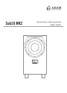 Handleiding Adam Sub10 MK2 Subwoofer