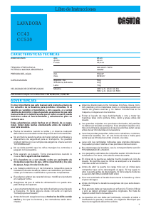 Manual de uso Castor CC 530 Lavadora