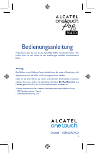 Bedienungsanleitung Alcatel 7047D One Touch Pop C9 Handy