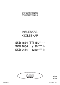 Bruksanvisning Atlas SKB 2454 Kjøleskap