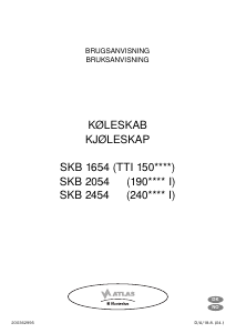 Brugsanvisning Atlas SKB 1654 Køleskab