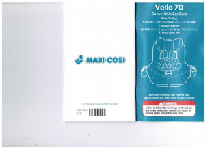 사용 설명서 Maxi-Cosi Vello 70 카 시트