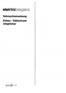 Bedienungsanleitung Elektra Bregenz KFI 2140 Kühlschrank