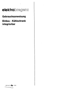 Bedienungsanleitung Elektra Bregenz KIR 1550 Kühlschrank