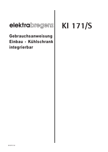 Bedienungsanleitung Elektra Bregenz KI 171/S Kühlschrank