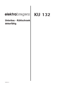 Bedienungsanleitung Elektra Bregenz KU 132 Kühlschrank