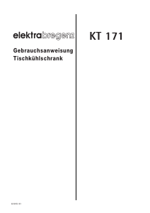 Bedienungsanleitung Elektra Bregenz KT 171 Kühlschrank