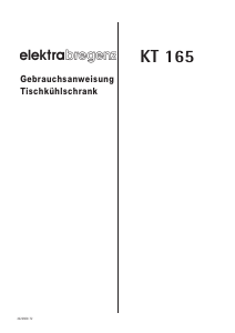 Bedienungsanleitung Elektra Bregenz KT 165 Kühlschrank