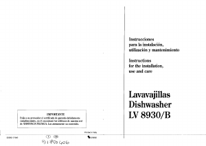 Bruksanvisning Corberó LV 8930 Diskmaskin