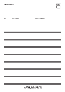 Mode d’emploi Arthur Martin AKM6631PAX Four