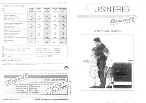 Mode d’emploi Brandt K531 Cuisinière