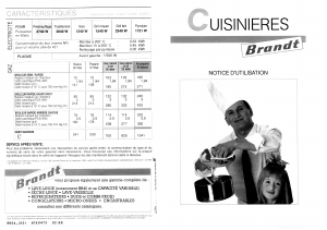 Mode d’emploi Brandt K535B Cuisinière