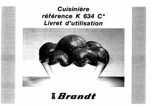 Mode d’emploi Brandt K634C Cuisinière