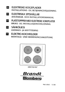 Bruksanvisning Brandt HFE75X1N Häll