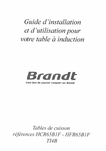 Mode d’emploi Brandt HFR65B1F Table de cuisson