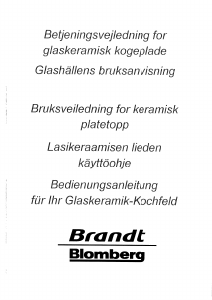 Bedienungsanleitung Brandt HHH75B5N Kochfeld