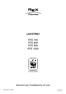 Manuale Electrolux-Rex RTE1000 Lavatrice