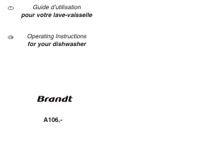 Manual Brandt A106FE1 Dishwasher