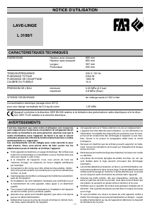Mode d’emploi FAR L3100/1 Lave-linge