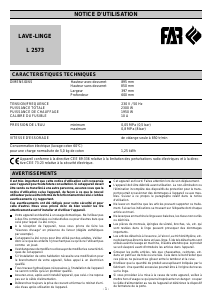 Mode d’emploi FAR L2573 Lave-linge