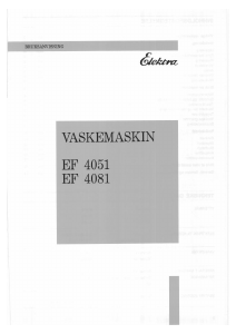 Bruksanvisning Elektra EF 4051 Vaskemaskin