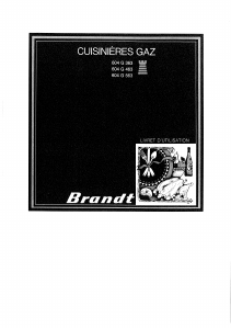 Mode d’emploi Brandt 604G463 Cuisinière