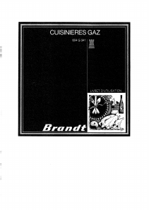 Mode d’emploi Brandt 604G341 Cuisinière