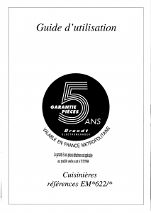 Mode d’emploi Brandt EMB622 Cuisinière