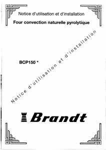 Mode d’emploi Brandt BCP150B Four
