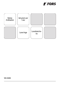 Manuale FORS WA 8466 Lavatrice