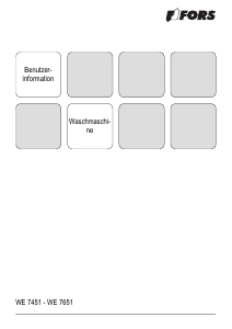 Bedienungsanleitung FORS WE 7451 Waschmaschine