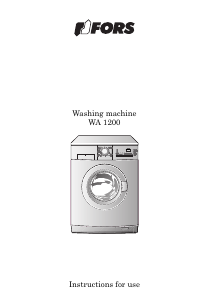 Bruksanvisning FORS WA 1200 Tvättmaskin