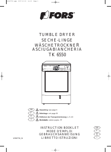 Manual FORS TK 6550 Dryer