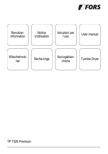 Bruksanvisning FORS TP 7326 Torktumlare