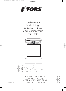 Bruksanvisning FORS TK 6240 Torktumlare