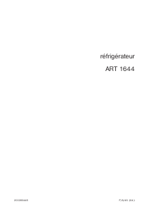 Mode d’emploi Arthur Martin-Electrolux ART1644 Réfrigérateur