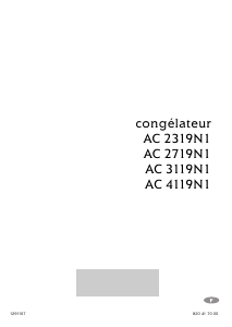 Mode d’emploi Arthur Martin-Electrolux AC 4119 N1 Congélateur