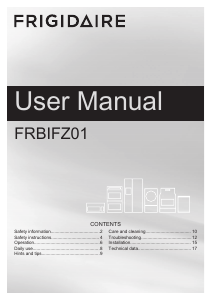Manual Frigidaire FRBIFZ01 Refrigerator