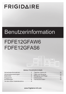 Bedienungsanleitung Frigidaire FDFE12GFAS6 Geschirrspüler