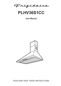 Bruksanvisning Frigidaire PLHV36S1CC Köksfläkt