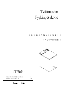 Käyttöohje ElektroHelios TT9610 Pesukone