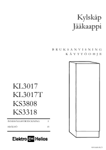 Bruksanvisning ElektroHelios KL3017T Kylskåp