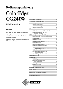 Bedienungsanleitung Eizo ColorEdge CG241W LCD monitor