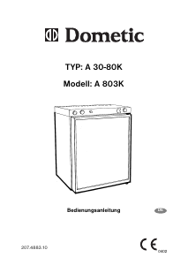 Bedienungsanleitung Dometic A803KF Kühlschrank