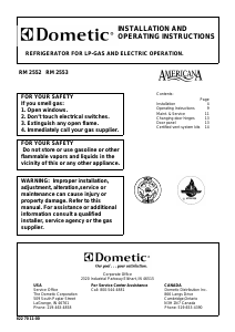 Handleiding Dometic RM 2552 Koelkast