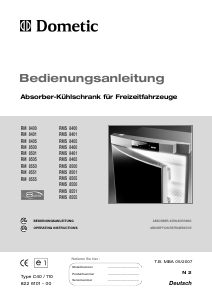 Bedienungsanleitung Dometic RMS 8505 Kühlschrank