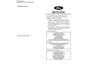 Handleiding Ford Mustang (1996)
