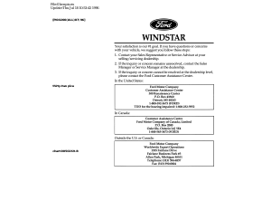 Handleiding Ford Windstar (1997)